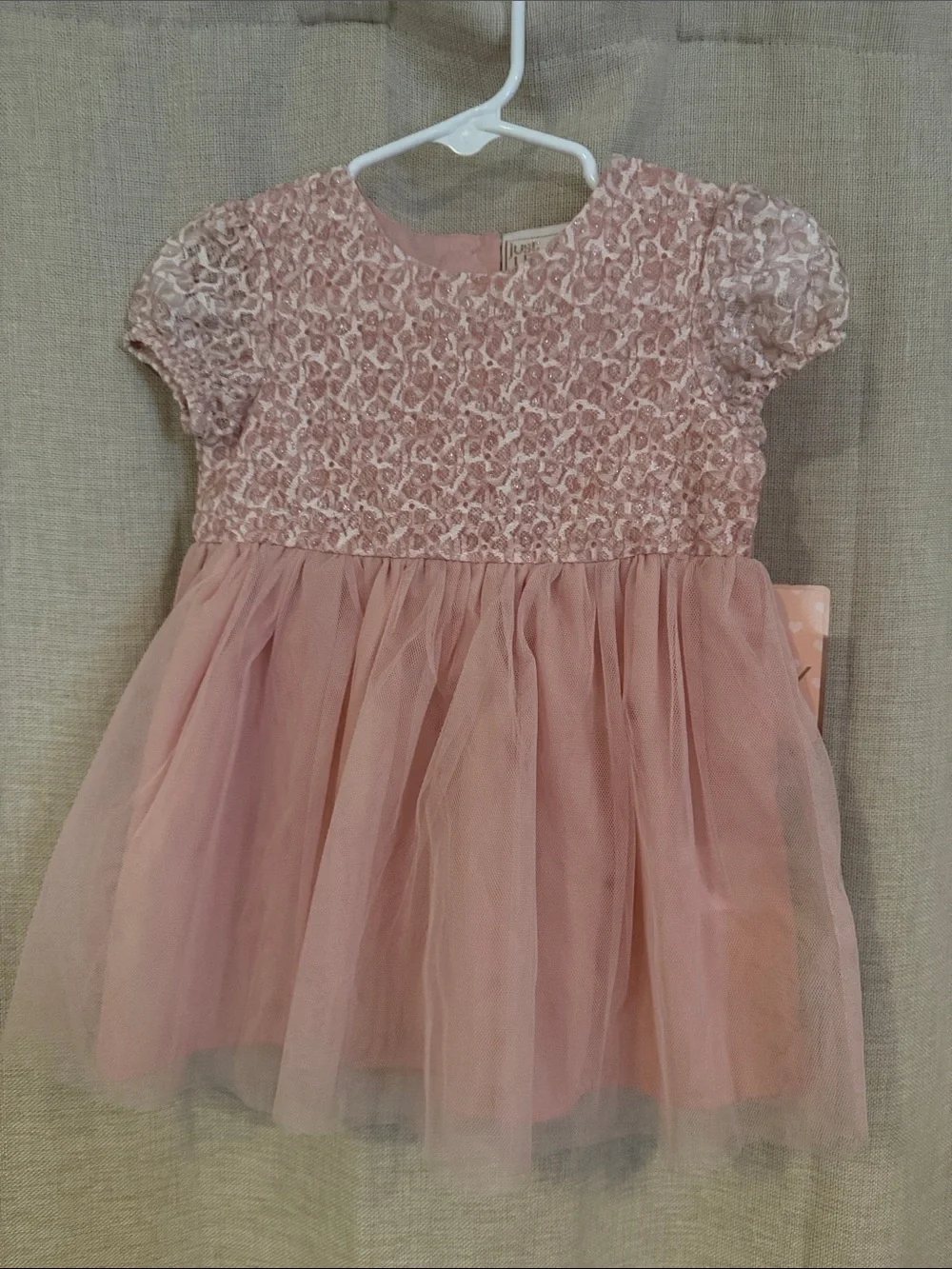Girls Pink Lace & Tulle Party Dress